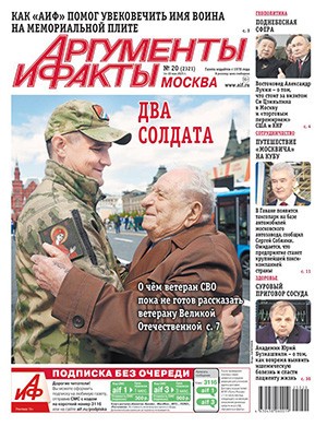 Обложка Аргументы и факты 20 2025